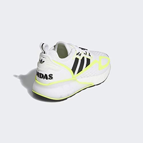 adidas Tênis infantil ZX 2K Boost, Nuvem branca/amarelo solar